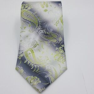 Paul Malone Daiquiri Green Mixers Italy Handmade Silver Grey Green Silk Tie